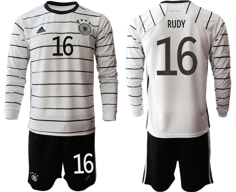 Men 2021 European Cup Germany home white Long sleeve #16 Soccer Jersey1->germany jersey->Soccer Country Jersey